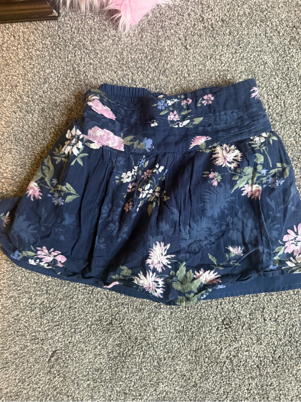 abercrombie kids Navy floral Elastic Waist Skirt